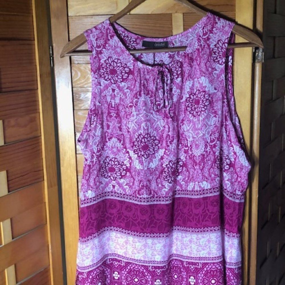 Crosby boho Pink Floral Women's tank Size Small